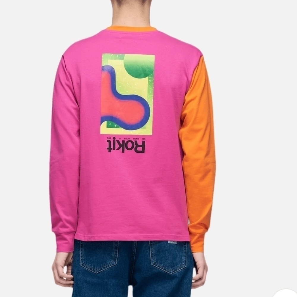 Rokit SLASHER LONGSLEEVE CREW ORANGE size S NWT